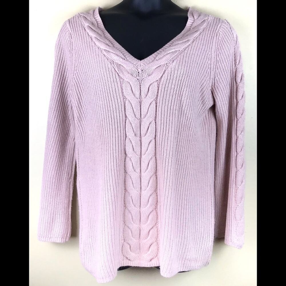 WESTPORT Pullover VNeck Sweater Braid Detail Sz XL